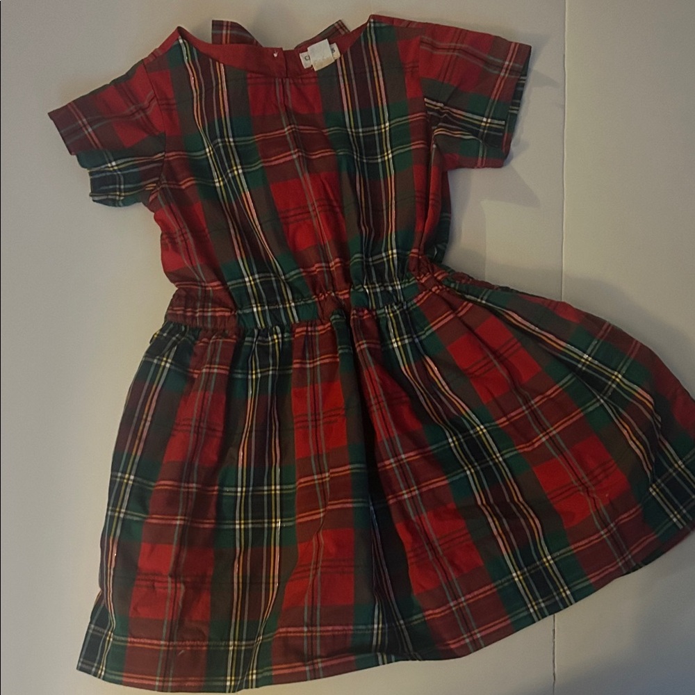Crewcuts Festive Plaid Dress in Red and Green